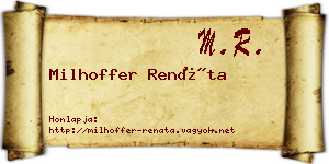 Milhoffer Renáta névjegykártya