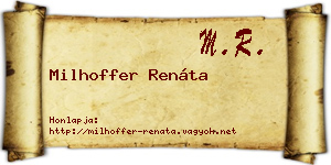 Milhoffer Renáta névjegykártya